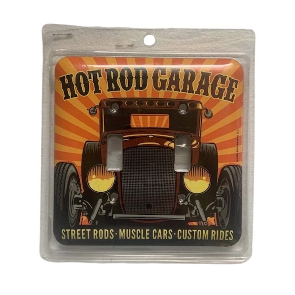 Hot Rod Double Toggle Light Switch Plate Garage Decor Muscle Car Wall